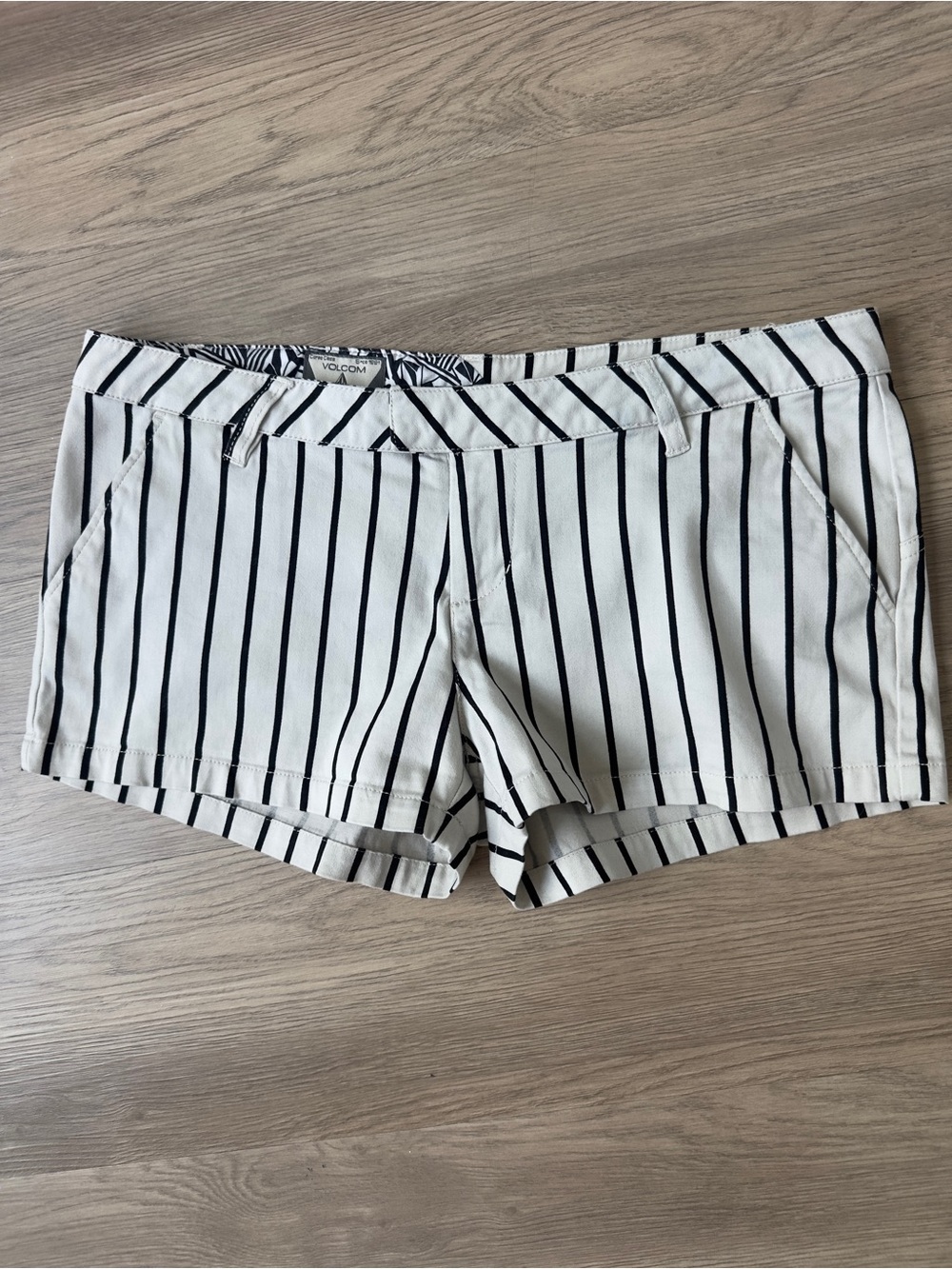 Volcom Stone Frochickie Black Striped Shorts